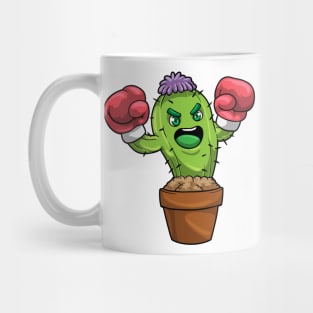 Cactus with Spines as Boxer with Boxing gloves Mug